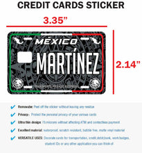 Load image into Gallery viewer, Martinez Credit Card Skin Cover Vinyl Stickers (4 Pack) -Mexican Decal Mexico Car Plate adhesive Martinez
