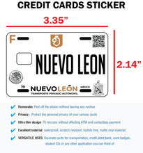 Load image into Gallery viewer, Nuevo Leon Credit Card Skin Cover Vinyl Stickers (4 Pack) - Nuevo Leon Mexican Decal
