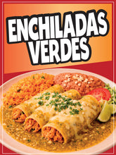 Load image into Gallery viewer, Enchiladas Verdes Decal Window Sticker Mexican Food Truck Sign Concession Vinyl Restaurant Comida Mexicana
