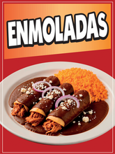 Load image into Gallery viewer, Enmoladas Decal Window Sticker Mexican Food Truck Sign Concession Vinyl Restaurant Comida Mexicana
