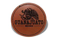 Load image into Gallery viewer, Guanajuato Faux Leather Patch - Brown Leather Iron-On for Jackets, Vests Aguilar Mexican Flag Eagle Aguilar Mexicana GTO 2.5"
