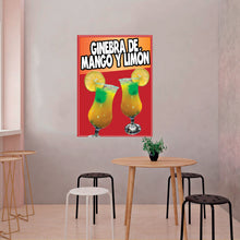 Load image into Gallery viewer, Ginebra de mango y limón Sign Decal Window Sticker Truck Concession Vinyl Restaurant Ginebra sticker

