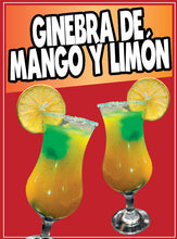 Load image into Gallery viewer, Ginebra de mango y limón Sign Decal Window Sticker Truck Concession Vinyl Restaurant Ginebra sticker
