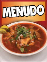 Load image into Gallery viewer, Menudo Decal Window Sticker Mexican Food Truck Concession Vinyl Restaurant Mexican Food Image Sticker Beef Tripe Soup
