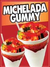 Load image into Gallery viewer, Michelada Gummy Decal Window Sticker Mexican Food Truck Concession Vinyl Restaurant Mexican drink Image Sticker

