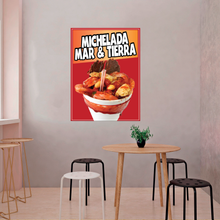 Load image into Gallery viewer, Michelada Mar y Tierra Decal Window Sticker Mexican Food Truck Concession Vinyl Restaurant Mexican drink Image Sticker
