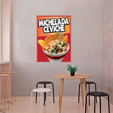 Load image into Gallery viewer, Michelada Ceviche Decal Window Sticker Mexican Food Truck Concession Vinyl Restaurant Mexican drink Image Sticker Seafood Michelada
