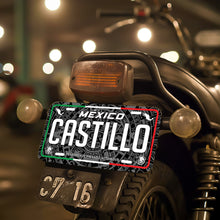 Load image into Gallery viewer, Castillo Mexico Car Plate aluminum License Plate Mexican Mexico Castillo Last Name
