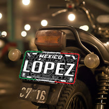 Load image into Gallery viewer, Lopez Mexico Car Plate aluminum License Plate Mexican Mexico Lopez Last Name
