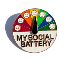 Load image into Gallery viewer, My Social Battery Pin For Caps And Clothing Enamel Badge Rotating Brooches  backpack Embellishments Faces pin
