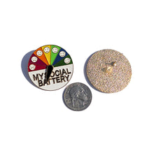 Load image into Gallery viewer, My Social Battery Pin For Caps And Clothing Enamel Badge Rotating Brooches  backpack Embellishments Faces pin
