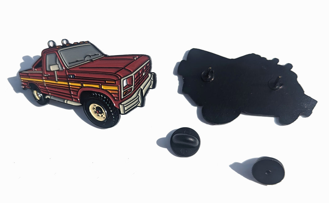 Pin Maroon Truck Pin For Caps And Clothing Enamel Badge Pick Up Truck Pin Trucking Pins Maroon with Stripes Pick Up Truck