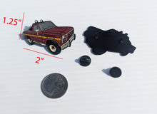 Load image into Gallery viewer, Pin Maroon Truck Pin For Caps And Clothing Enamel Badge Pick Up Truck Pin Trucking Pins Maroon with Stripes Pick Up Truck
