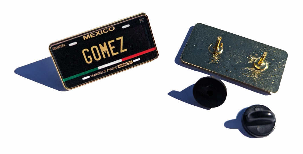 Pin Gomez Car Plate Pin For Caps And Clothing Enamel Badge Pin Gomez Mexican Plate Pin