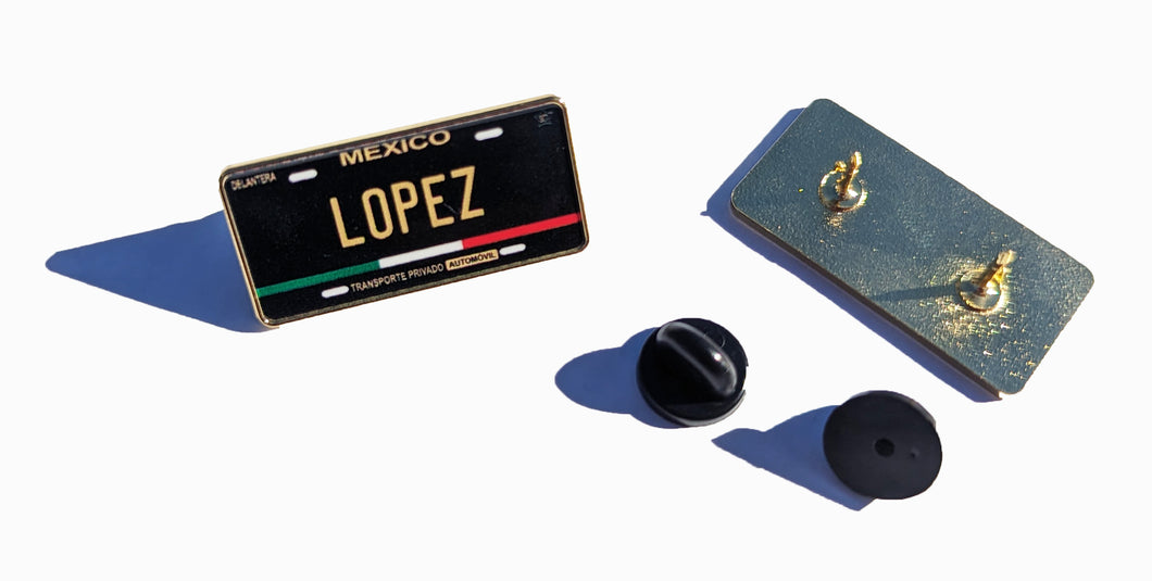 Pin Lopez Car Plate Pin For Caps And Clothing Enamel Badge Pin Lopez Mexican Plate Pin