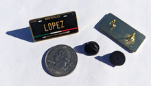 Load image into Gallery viewer, Pin Lopez Car Plate Pin For Caps And Clothing Enamel Badge Pin Lopez Mexican Plate Pin
