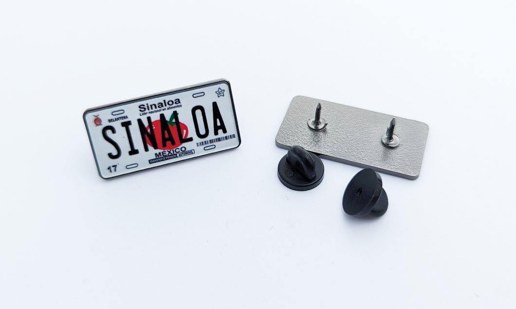 Sinaloa Car Plate Pin For Caps And Clothing Enamel Badge Pin SIN Original Mexico plate Pin