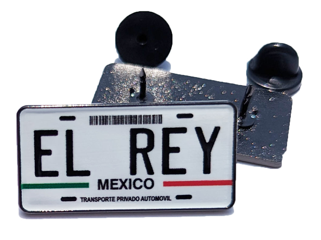 El Rey Car Plate Pin For Caps And Clothing Enamel Badge PinEl Rey Mexico plate Pin Mexican Pin Mexico Pin