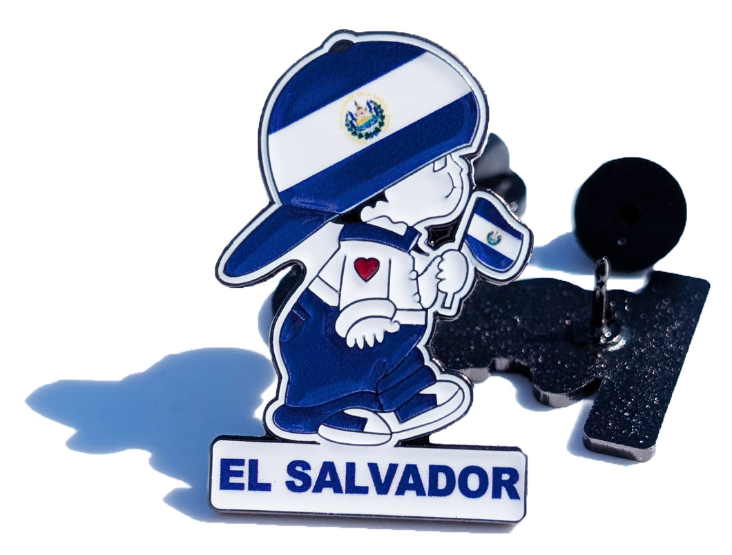 El Salvador Pin For Caps And Clothing Enamel Badge Pin Salvadorian Boy Pin Salvadorian Flag Pin