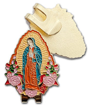 Load image into Gallery viewer, Clip VIrgen de Guadalupe Pin for Caps Clothing Enamel Badge Pin Guadalupana Pin For Caps And Clothing Enamel Badge Religious pin Virgin Mary
