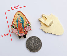 Load image into Gallery viewer, Clip VIrgen de Guadalupe Pin for Caps Clothing Enamel Badge Pin Guadalupana Pin For Caps And Clothing Enamel Badge Religious pin Virgin Mary
