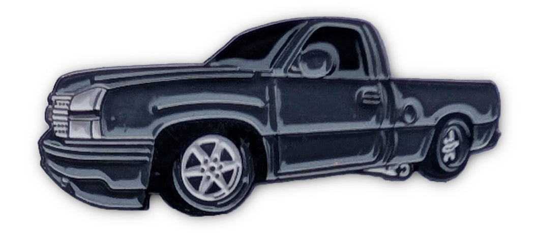 Pin White Truck Pin For Caps And Clothing Enamel Badge Pick Up Truck Pin Trucking Pins White with Stripes Pick Up Truck