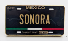 Load image into Gallery viewer, Sonora Car Plate Pin For Caps And Clothing Enamel Badge Pin SON Black Plate Mexico plate Pin Mexican Pin
