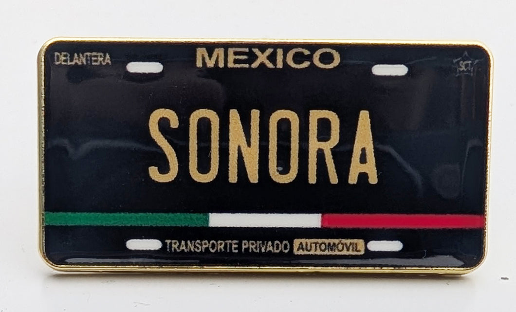 Sonora Car Plate Pin For Caps And Clothing Enamel Badge Pin SON Black Plate Mexico plate Pin Mexican Pin