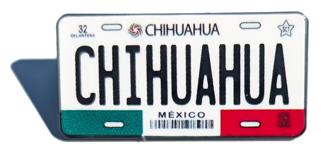 Chihuahua Car Plate Pin For Caps And Clothing Enamel Badge Pin CHIH Original Mexico plate Mexican #2