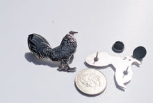 Load image into Gallery viewer, Chrome Rooster Pin For Caps And Clothing Enamel Badge  Gallo Gallero Mexican Latino Mexico Rooster Farm  #4
