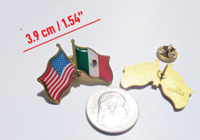 Load image into Gallery viewer, Mexican &amp; USA Flag Pin For Caps And Clothing Enamel Badge Spanish Mexican Latino Hispanic Pin
