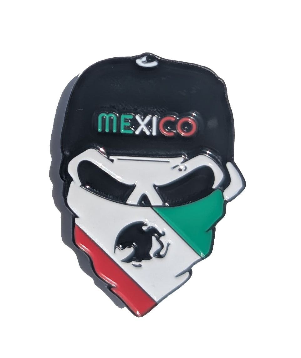 Pin Mexican Flag Skull Pin for Caps Clothing Enamel Badge Pin Calavera Pin #2