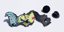 Load image into Gallery viewer, Angry Rooster Pin For Caps And Clothing Enamel Badge  Gallo Gallero Mexican Latino Mexico Rooster Farm Fighting Gallo de Pelea
