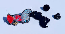 Load image into Gallery viewer, Angry Rooster Red Pin For Caps And Clothing Enamel Badge  Gallo Gallero Mexican Latino Mexico Rooster Farm Fighting Gallo de Pelea #2
