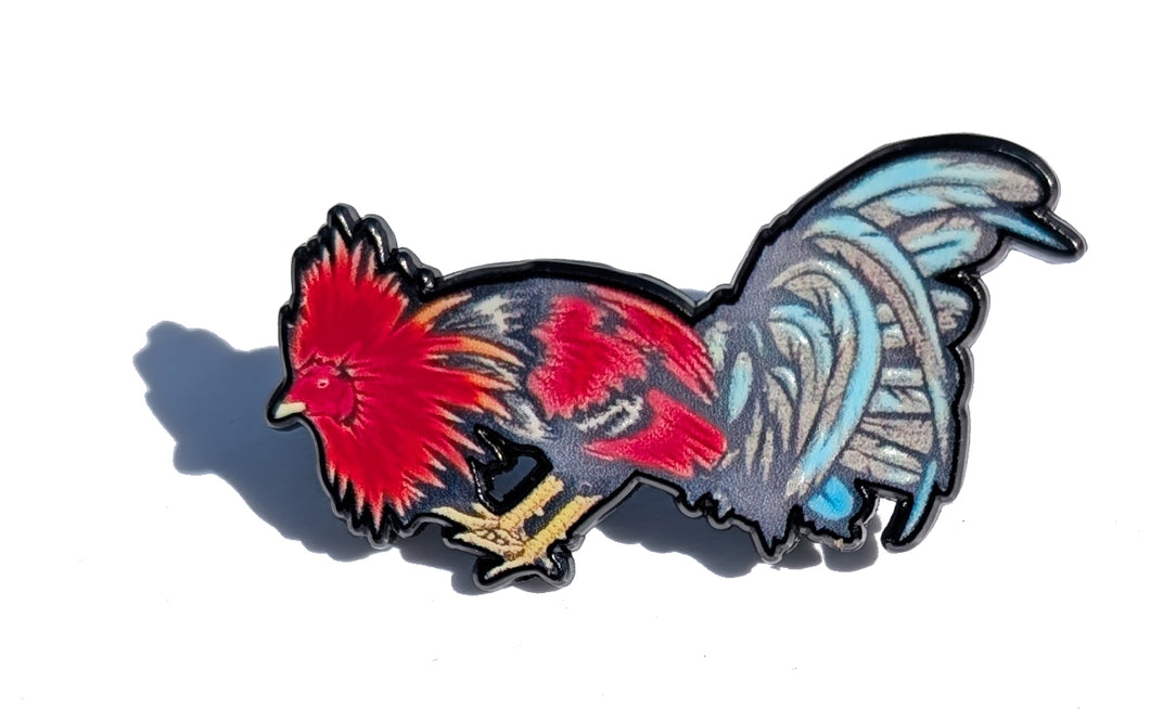 Angry Rooster Red Pin For Caps And Clothing Enamel Badge  Gallo Gallero Mexican Latino Mexico Rooster Farm Fighting Gallo de Pelea #2