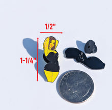 Load image into Gallery viewer, Lady Pin For Caps Clothing Enamel Badge Black Mini Dress Woman Pin
