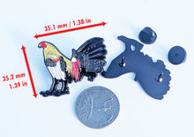 Load image into Gallery viewer, Rooster Black Tail Pin For Caps And Clothing Enamel Badge  Gallo Gallero  Rooster Farm Fighting Gallo de Pelea #5
