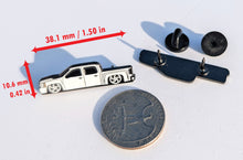 Load image into Gallery viewer, White Lowered Truck Pin For Caps And Clothing Enamel Badge Car Pin Pick Up White Truck Trokita Trucking
