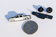 Load image into Gallery viewer, White Lowered Truck Pin For Caps And Clothing Enamel Badge Car Pin Pick Up White Truck Trokita Trucking
