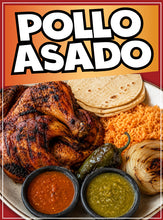 Load image into Gallery viewer, Pollo Asado Decal Window Sticker Mexican Food Truck Concession Vinyl Restaurant  #4 Grilled Chicken
