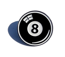 Load image into Gallery viewer, Black 8 eight Pool Pin For Caps And Clothing Enamel Badge Brooches backpack Embellishments #8 pool dice pin
