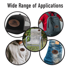 Load image into Gallery viewer, Gonzalez Faux Leather Patch – 3x2" Brown Leather Iron-On for Jackets, Vests Aguilar Mexican Flag Eagle Aguilar Mexicana
