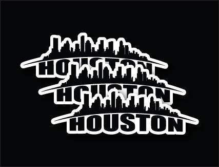 Houston Skyline Decal Car Window Vinyl Sticker HOU Htown Trucking