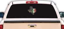 Load image into Gallery viewer, Texas Map w/ USA &amp; Mexican Flags Decal Car Window Vinyl Sticker
