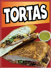 Load image into Gallery viewer, Tortas Decal Window Sticker Mexican Food Truck Concession Vinyl Restaurant Sandwiches Mexican Cuisine #3
