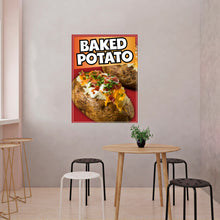 Load image into Gallery viewer, Baked Potato Sticker Window Decal Truck Concession Vinyl Restaurant Wall poster Sticker Food Decal
