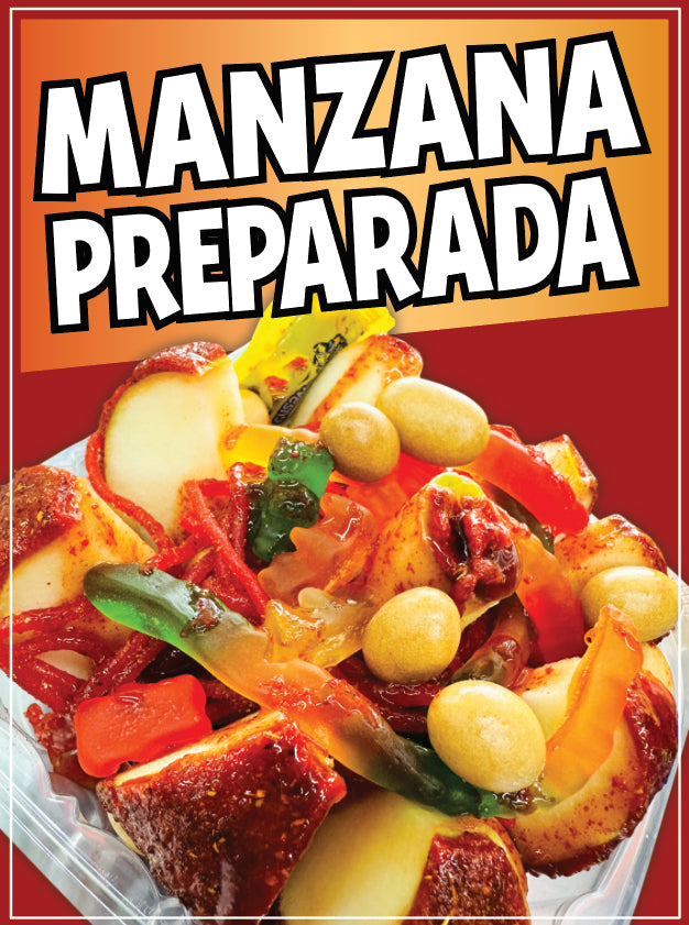 Manzana Preparada Sticker Window Decal Truck Concession Vinyl Restaurant Wall poster Sticker Food Decal Sign