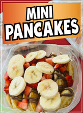 Load image into Gallery viewer, Mini Pancakes Sign Decal Window Sticker Truck Concession Vinyl Restaurant Mini Pancakes Sign
