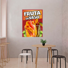 Load image into Gallery viewer, Fruta en Vaso Sticker Window Decal Truck Concession Vinyl Restaurant Wall poster Sticker Food Decal Fruit Signs
