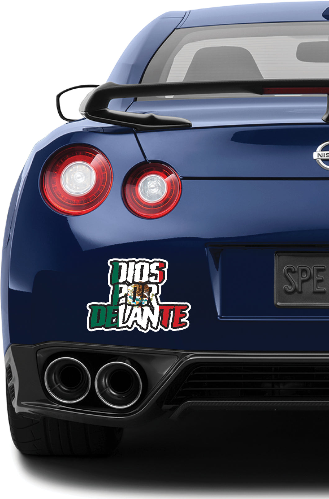 Dios por Delante Decal Car Window Vinyl Sticker Mexican Flag Trucking Sticker